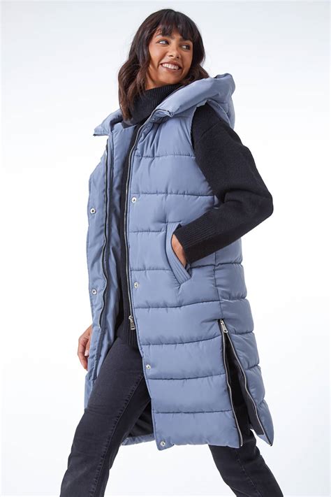 longline blue gilets for women.